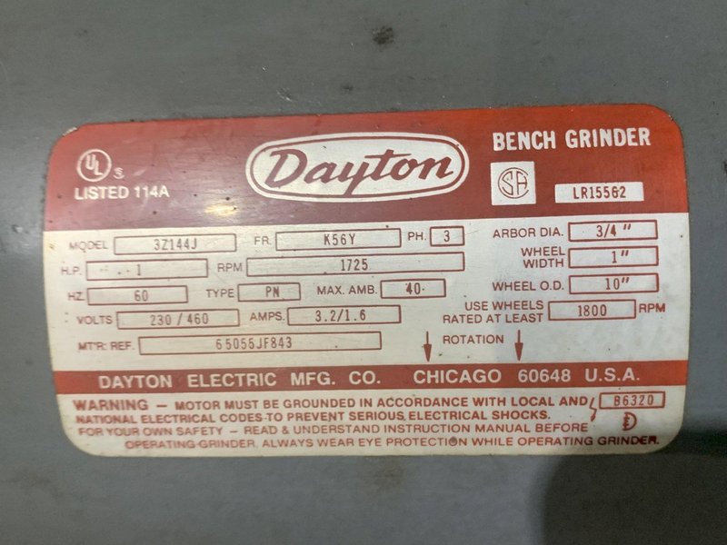 Dayton 10" Double End Bench Grinder
