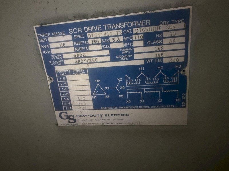 118 KVA SCR DRIVE TRANSFORMER: YOBRO #25264