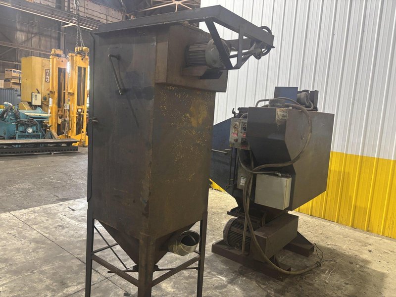 LS INDUSTRIES BARREL TYPE TUMBLE BLAST MACHINE &amp; DUST COLLECTOR: YOBRO #24013