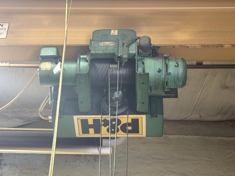 3 Ton P &amp; H Floor Mount Jib Crane, 18' Under, 18' Span, Power Rotation, Power Trolley, Hoist