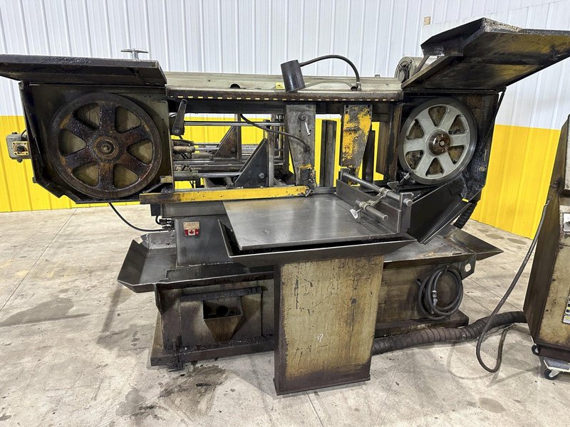 18" X 27" HYDMECH MODEL #S-25A AUTOMATIC HORIZONTAL MITER SAW WITH NESTING &amp; PLC100 CONTROL: STOCK #21001