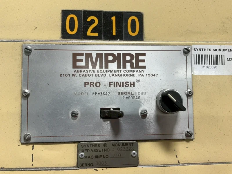 EMPIRE 35” X 41” X 47” ABRASIVE BEAD BLAST MACHINE  -  PF-3642