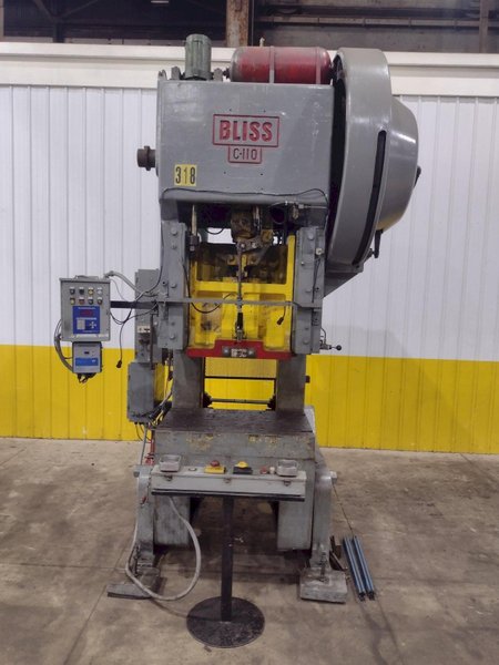 110 TON BLISS OBI MODEL #C-110 FW STAMPING PUNCH PRESS, 6" STROKE : YOBRO #25934