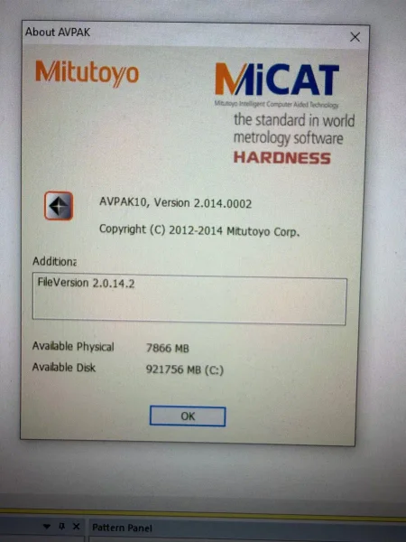 Mitutoyo model HM-210 type B micro vickers hardness tester
