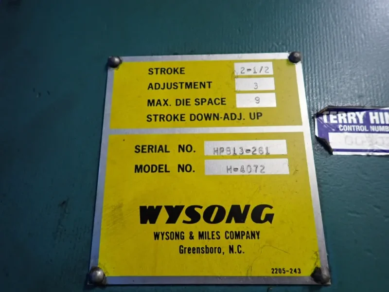 WYSON 72" X 40 TON PRESS BRAKE  -  H-4072