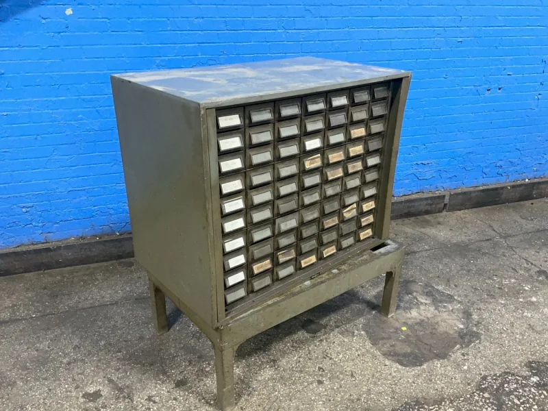 ADDRESSOGRAPH 70 @ 4 “ X 21” X 1.5” SMALL TOOL CABINET