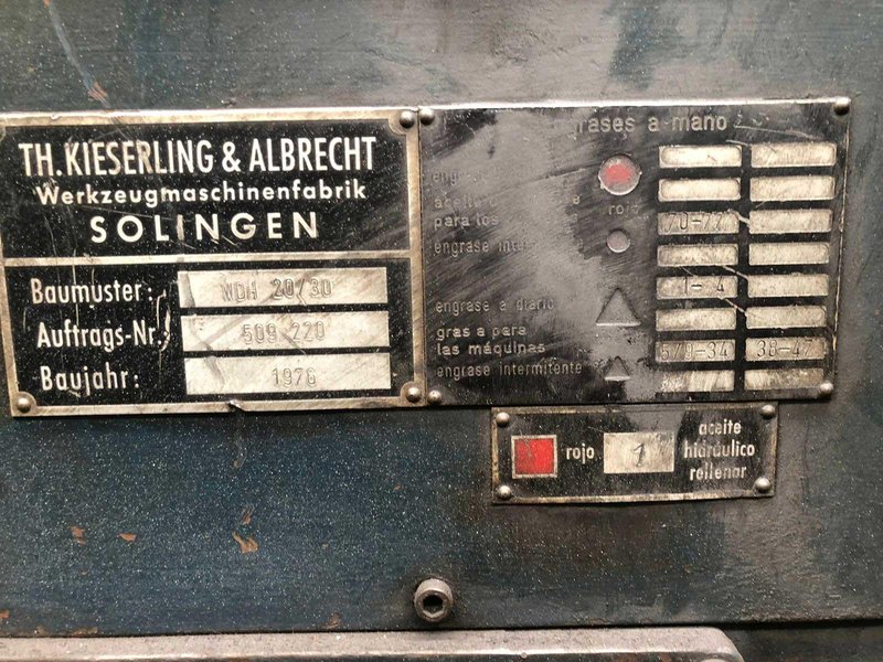 KIESERLING MODEL WDH 20/30 BAR PEELING MACHINE (14079)