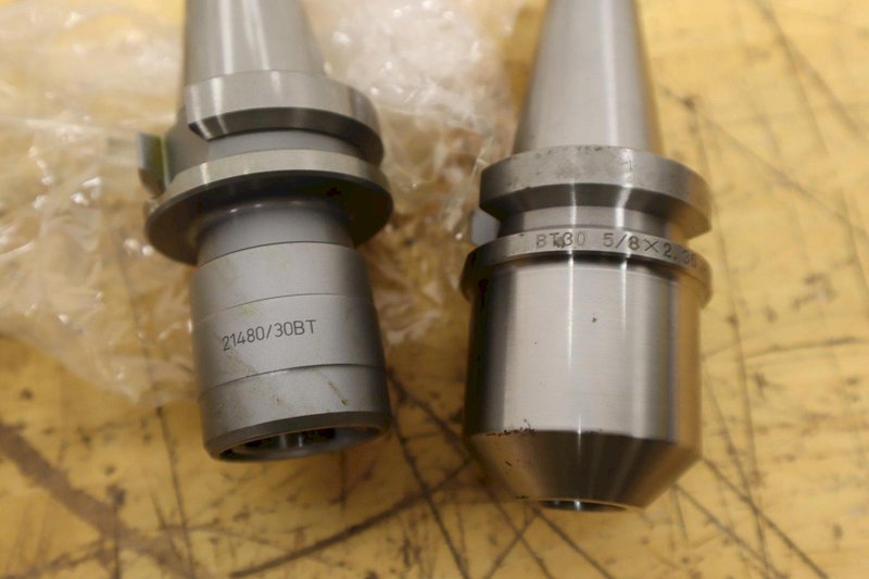 Techniks BT30 Tool Holders (3), (1) 5/8" x 2.36" End Mill Holder, (2) Rigid Tap Holder Size 1 Tap Range 0" - 9/16" ***All New***- Auction Item
