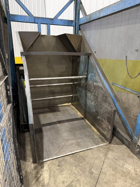 4,000 LBS X 72" X 48" X 72" HIGH ADVANCED LIFTS MODEL #HRDP-6120-4848-M DUMP TILT HOPPER FEEDER: YOBRO #24753