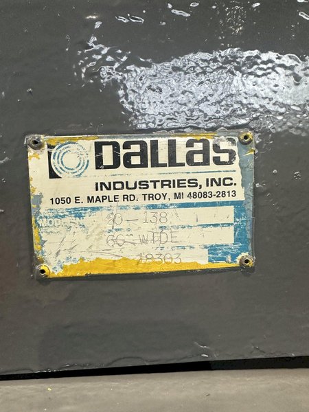 60" X .190" DALLAS 2D-400 AIR FEEDER WITH POWERED PINCH ROLLS. STOCK # 1247223