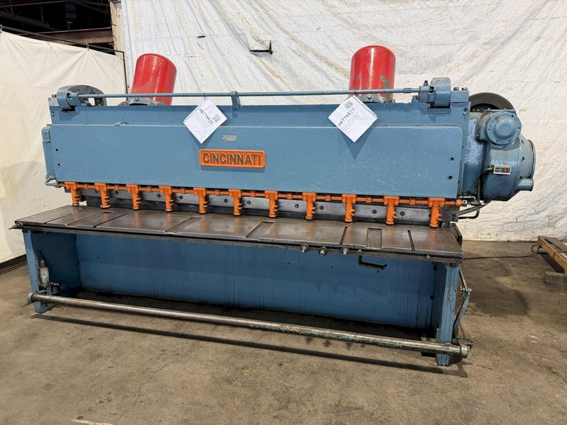 10' X 3/8" CINCINNATI 2510 MECHANICAL SQUARING SHEAR. STOCK # 0779525