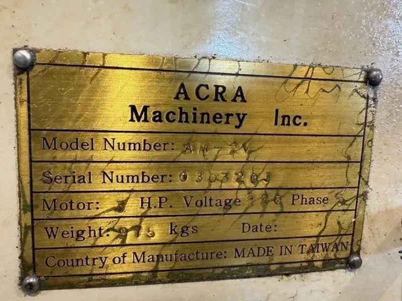 ACRA CNC Vertical Milling Machine 2004’ MILLPWR #7527