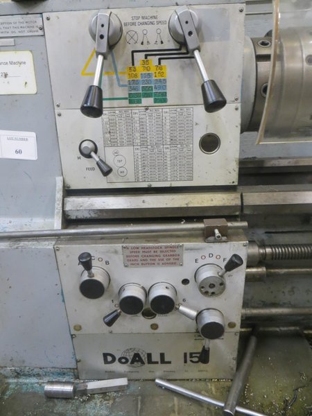 DoAll 15&quot; Engine Lathe, 8&quot; 3 Jaw Chuck, Tool Post, Tailstock- Auction Item