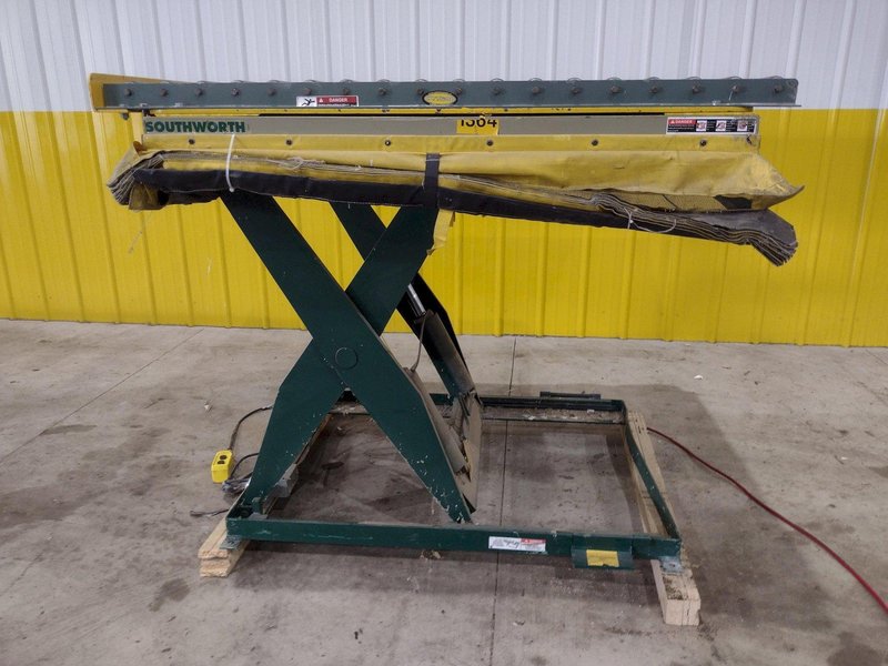 5' X 21" 3500 LB SOUTHWORTH DOUBLE ROLLER TOP LIFT TABLE: STOCK #20922