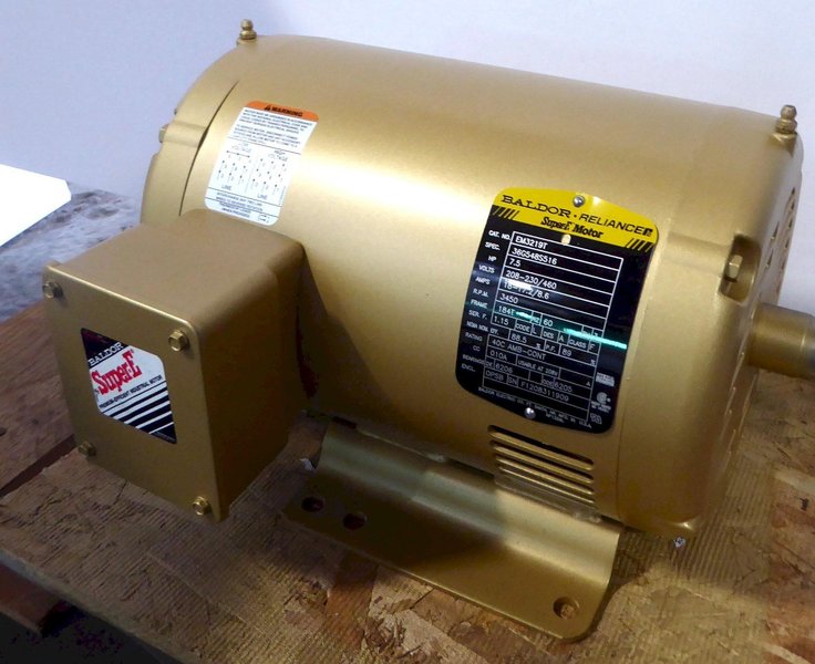 7-1/2 HP Baldor Motor, 184T, 3450 RPM, 3 Phase, New In Box