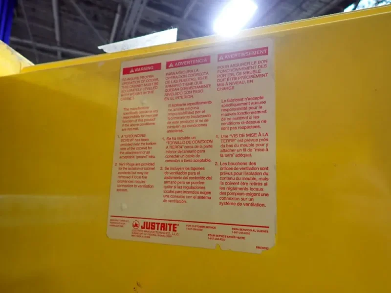 JUSTRITE 45 GALLONS / 43" X 18" X 65" FLAMMABLE CABINET  -  29450