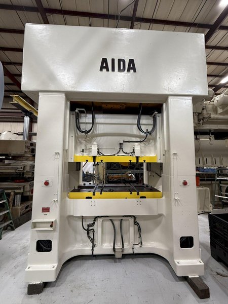 300-ton Aida PMX-L2-300(1) Used Straight Side Mechanical Stamping Press For Sale, &quot;New&quot; Press Controls Included. Year 1990