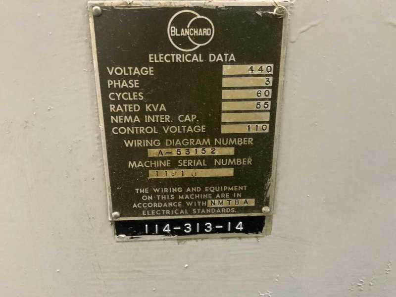 36" BLANCHARD MODEL #20K ROTARY SURFACE GRINDER: STOCK # 14377