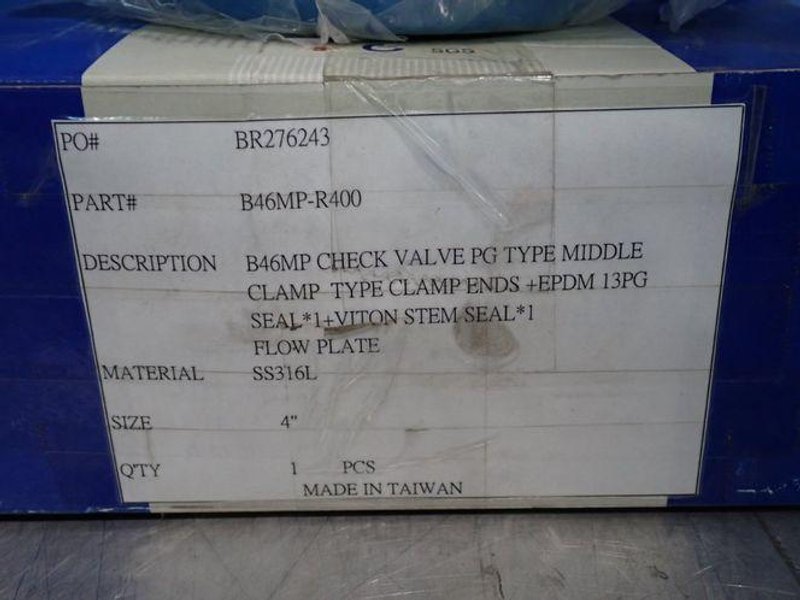 DIXON 4" STAINLESS STEEL SPRING CHECK VALVES  -  B46MP-R400