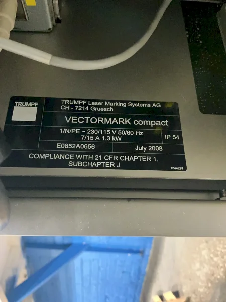 TRUMPF LASER MARKING SYSTEM  -  VECTORMARK COMPACT / VMC1