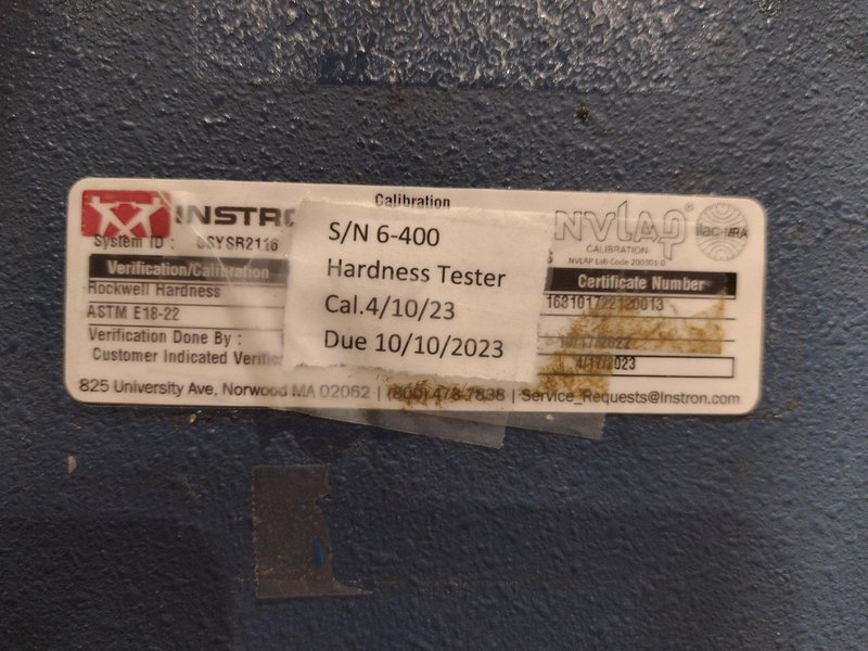 WILSON INSTRUMENTS SERIES B2000 HARDRESS TESTER W/ INSTRON DRO: STOCK #19144