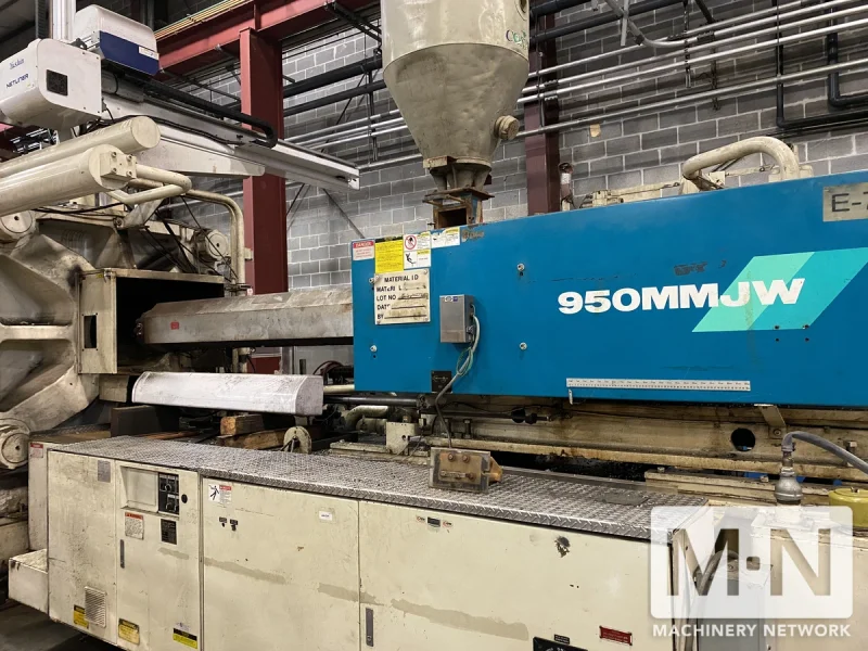 937 TON 155 OZ MITSUBISH MODEL 950MMJW-160 INJECTION MOLDING MACHINE MFG 2000
