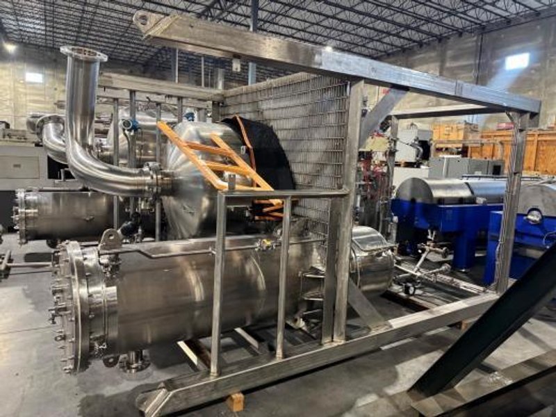 Buflovac / Hebeler 12-04878 Double-Effect Rising/Falling Film Evaporator System, 2017 – 6,500 lb/hr 316L SS Food/Protein Concentrator