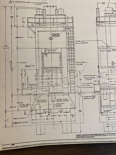 4000 TON DANLY MODEL H-4000-94-84 HYDRAULIC PRESS: STOCK #14256
