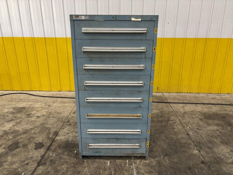10 DRAWER STANLEY VIDMAR 28&quot; X 30&quot; X 59&quot; TOOL STORAGE CABINET: YOBRO #24027
