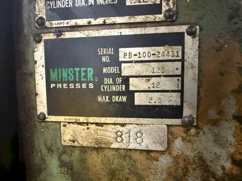 100 TON MINSTER P2-100-42 PIECE MAKER STRAIGHT SIDE HIGH SPEED PRESS: YOBRO #23916