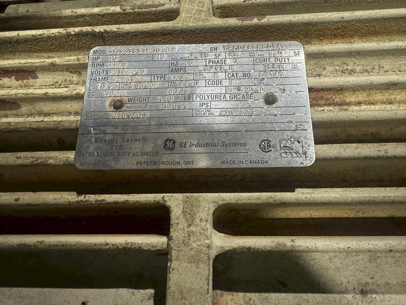10 HP GE INDUSTRIAL AC MOTOR, 1175 RPM, 256T FRAME, 230/460V: YOBRO 24543