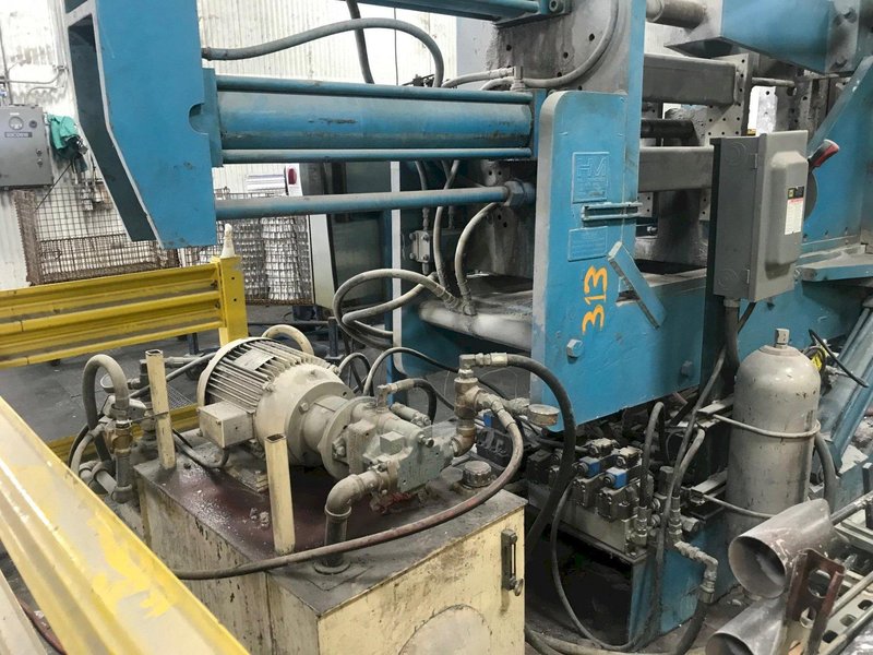 hall model hm6 molding machine s/n 1096 with hydraulics and controls with plc, 48&quot; x 48&quot; front platen, 45x48 rear platen