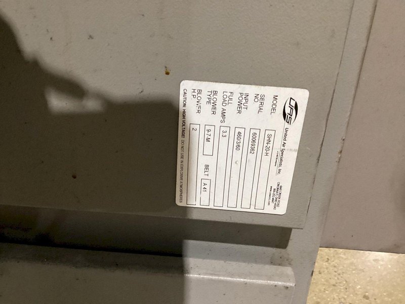 UNITED AIR SPECIALISTS SHN-20-H MIST COLLECTOR USED