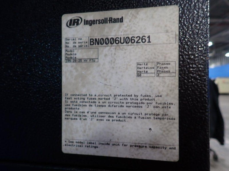 INGERSOLL-RAND AIR COMPRESSOR  -  IRN-20-25 HV FTU
