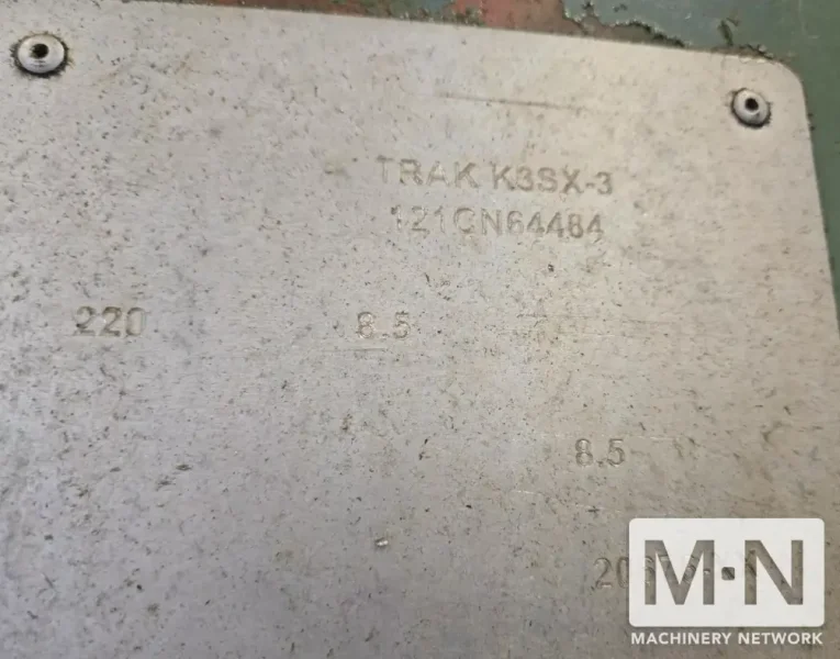 Trak K3 CNC Knee Mill w/ Prototrak SMX Dro/Controller, Powerfeed