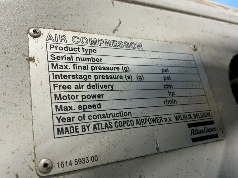 ATLAS COPCO 50 HP AIR COMPRESSOR   -  GA 37