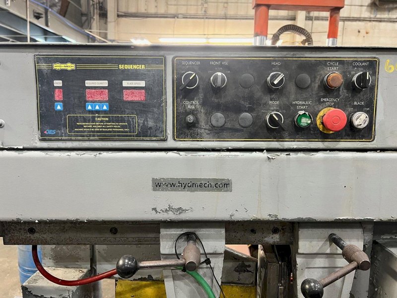 USED HYD-MECH 16" X 18" SEMI-AUTOMATIC HORIZONTAL MITERING BANDSAW MODEL S-23P, Stock# 11107, Year: 2003