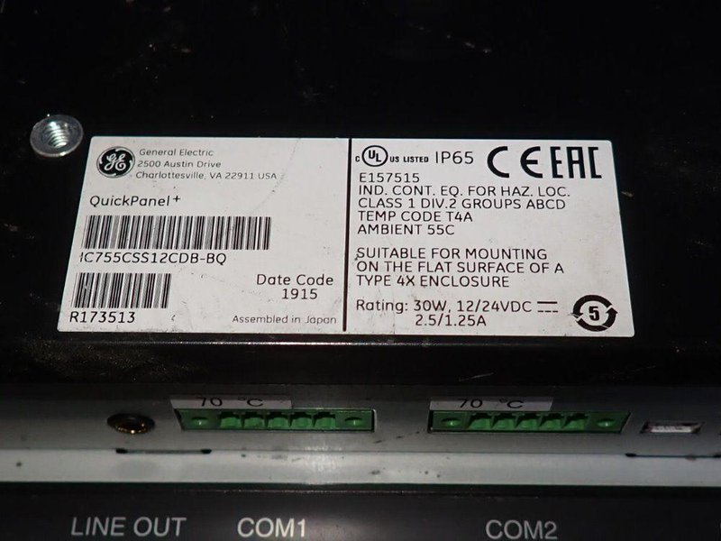 GENERAL ELECTRIC CONTROL PANEL  -  IC755CSS12CDB-BQ