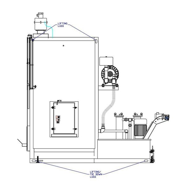 74" X 74" STOELTING MODEL #CSW8121 ROLL-IN TURNTABLE TYPE PARTS WASHER: YOBRO #25172