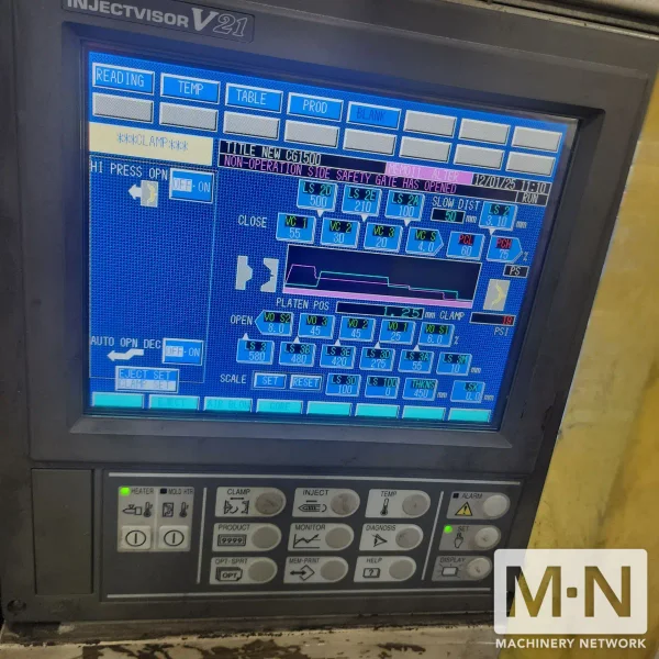 720 TON 126 OZ TOSHIBA MODEL ISGT720V21-59B  INJECTION MOLDING MACHINE MFG 2003