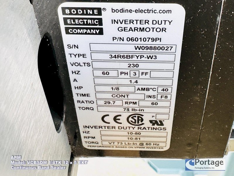 APM VCBSDM-1/4TX 12 x 5EXT  ||  Continuous Horizontal Band Sealer