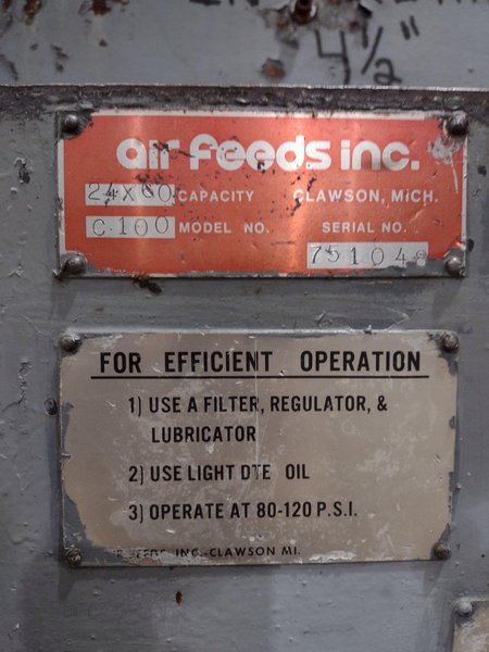 10,000 LB X 24&quot; WIDE X .187&quot; AIR FEEDS COIL CRADLE STRAIGHTENER / UNCOILER: STOCK 17042