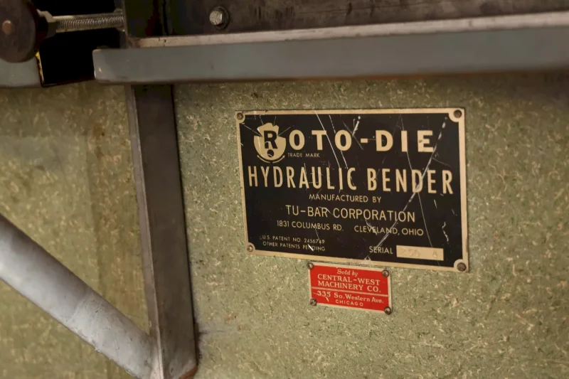 Roto-Die Hydraulic Bender, Model 10