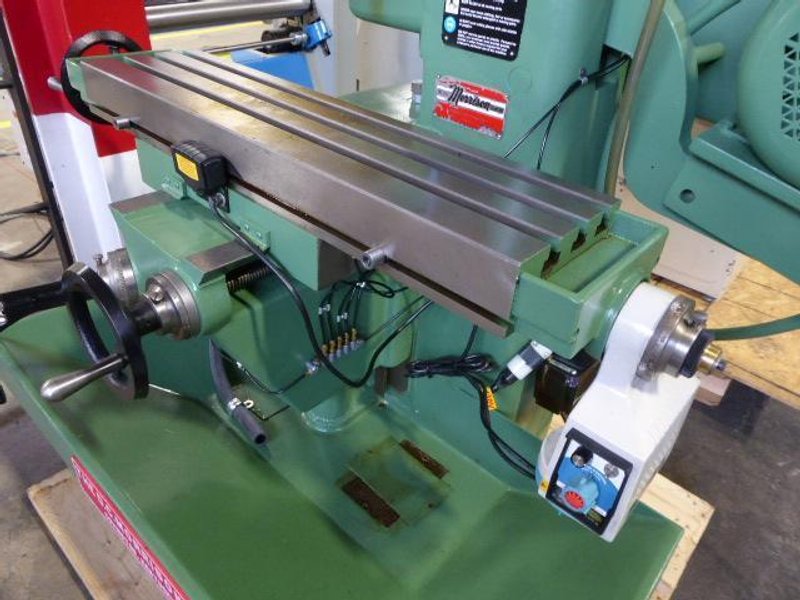 No. 2 U.S. Burke/Morrison Horizontal Mill, 50-2370 RPM, 8&quot; x 32&quot; P.F. Tbl., 2 HP, Coolant, Factory Rebuilt