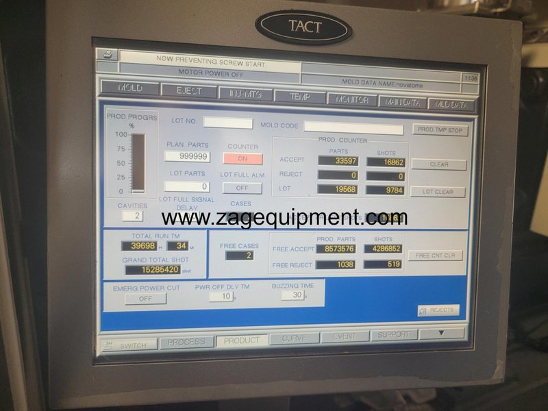 Nissei Used NEX110-9E Electric Injection Molding Machine, 121 US Ton, 3 oz., Yr. 2007