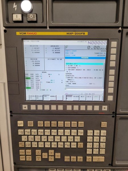 YCM NDV102A CNC VMC; 15K RPM, Trls: 40x 23.6x 23.6, Big Plus CAT 40, Die Mold, Fanuc MXP200FB, 30HP, New 2011 (Low Hours)
