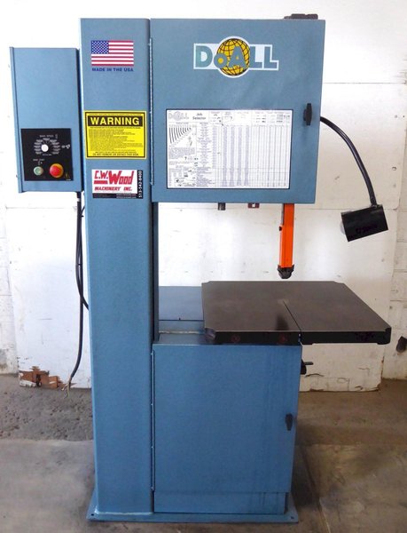 20" Doall Vertical Band Saw 2013-V3, 13" Under Guide, 30-5500 FPM, 26" x 26" Tbl., 3 HP, Excellent
