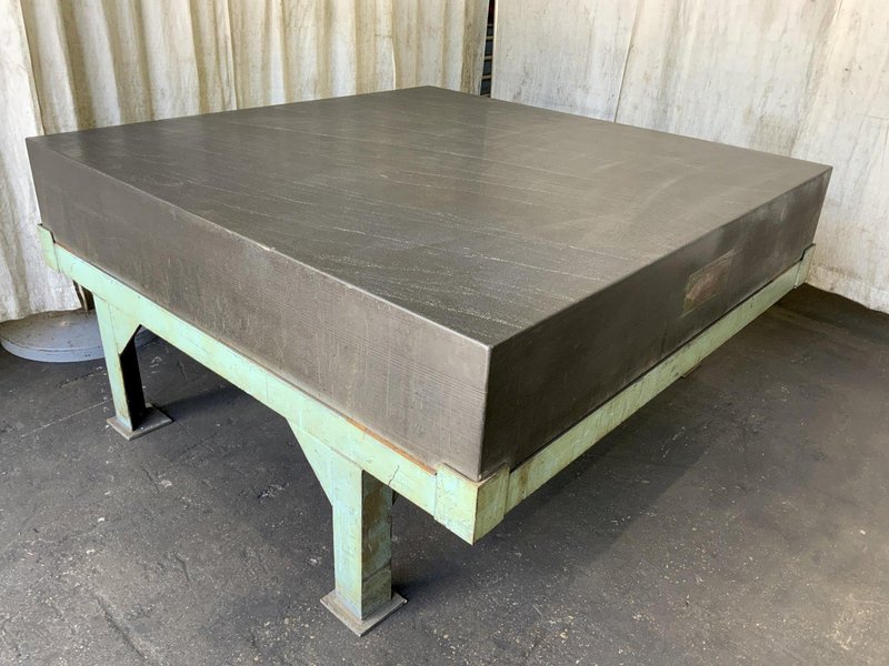 72" X 72" X 12" RAHN BLACK GRANITE SURFACE PLATE W/ STAND: STOCK #81474