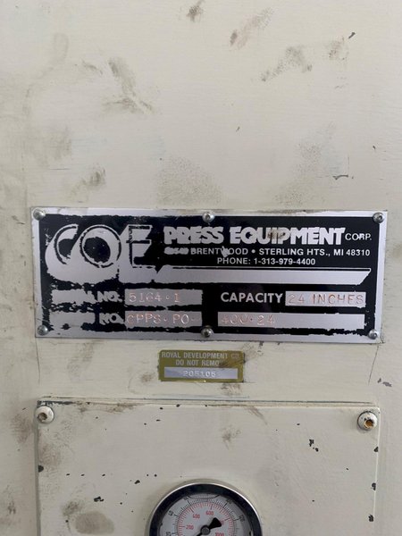 24" X .25" COE MODEL CPPS-PO-400-24 POWERED 7 ROLL COIL STRAIGHTENER: STOCK 18353