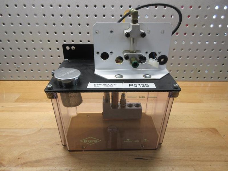 Used Haas Bijur 30-30533A Spindle Oil Tank 1 Port Pump Assy w/Prox